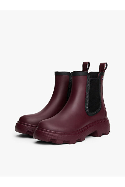 Tommy Hilfiger Kadın Warm Lined Chelsea Yağmur Botu - Bordo