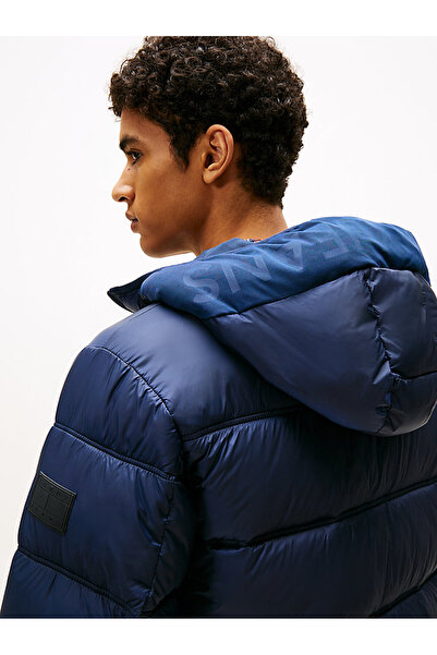 Tommy Hilfiger Erkek Kapüşonlu Şişme Mont - Lacivert