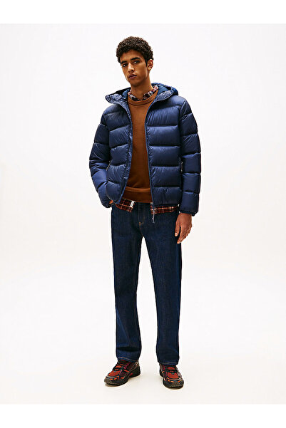 Tommy Hilfiger Erkek Kapüşonlu Şişme Mont - Lacivert