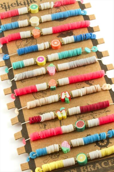 ZERO LAND MTXDPN فواكه فيمو (171909) سوار من الخرز - ملون