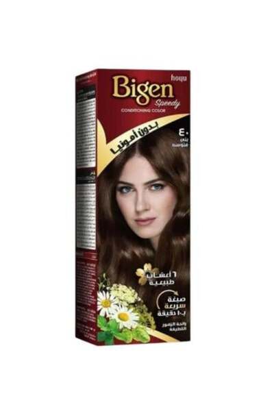 BİGEN Ammonia-Free Quick Hair Dye, Shade No. 40 (Medium Brown) - 40 g