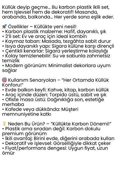 Transformacion Набір з 2 вугільних пластикових попільничок - Настільна попільничка 722241