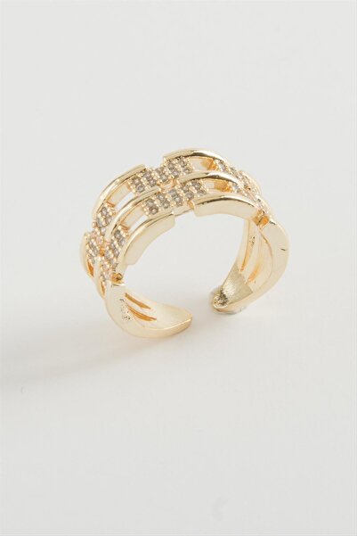 gizmurstore MTXDPN حجر الزركون على شكل سلسلة (161509) خاتم-لون فضي