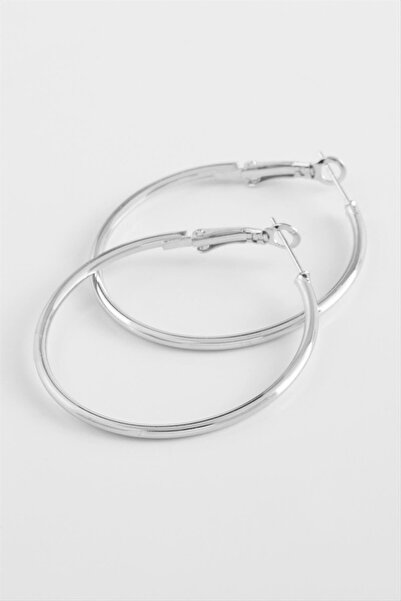 ZERO LAND أقراط دائرية معدنية من MTXDPN مقاس 3.5 (172629) سم - لون فضي