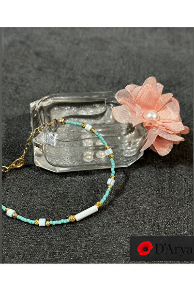 Darya Dd577 Mint White Gold Detailed Beaded Bracelet