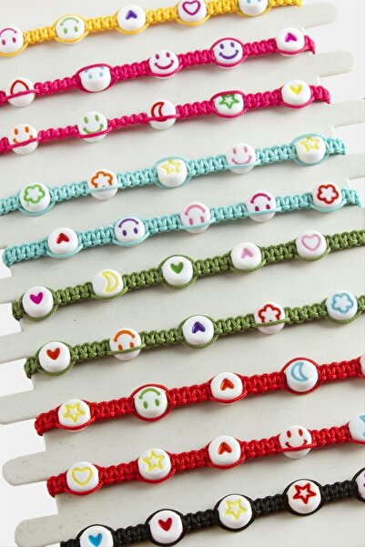 Genel Markalar MTXDPN Emoji Makrome (140332) Örgülü Bileklik-Renkli