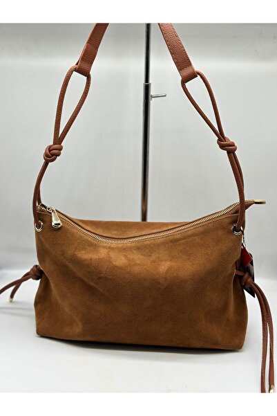 LOTUS AYAKKABI & ÇANTA Hakiki Deri Süet Omuz Çantası