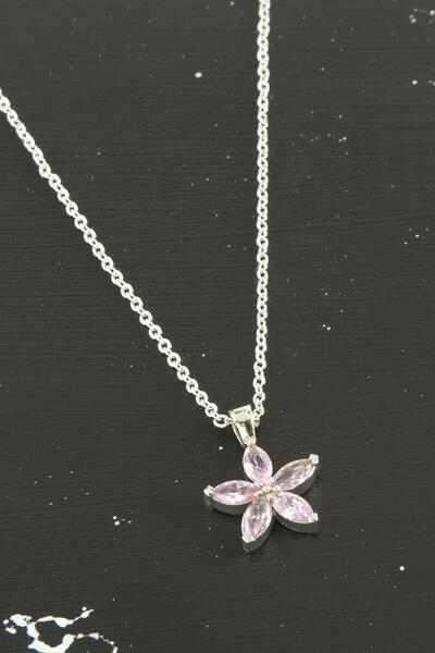 yks ticaret قلادة MTXDPN باباتيا زيركون ستون تريند (174438) - وردي فاتح