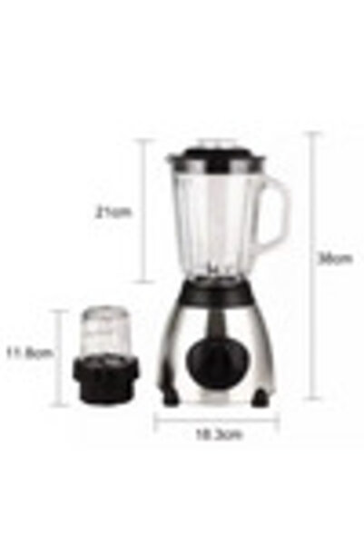 ZYA Blender electric 2 în 1 1,5 l cu râșniță, 650 W, 5 viteze + puls, oțel inoxidabil