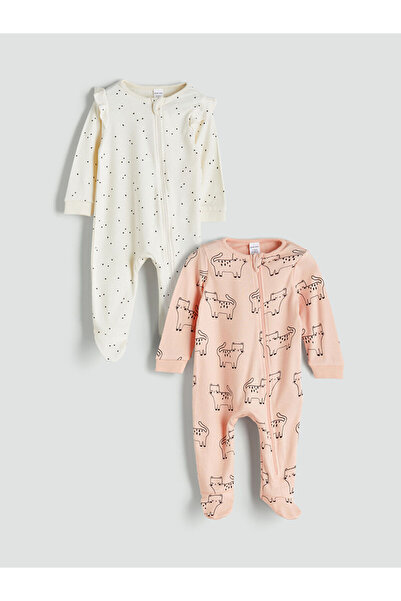 LC Waikiki Pink Printed Strap Girls' Jumpsuit 2-Piece