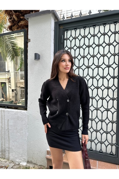 ikomteks Women's Soft Stylish Buttoned Cardigan