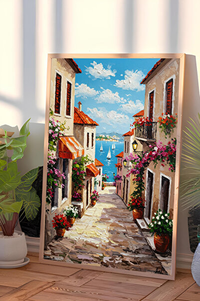 ARTCASTLE Set de pictură cu o singură tablou, pictură în ulei cu ramă din lem...