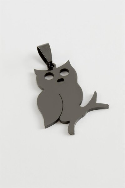 ZERO LAND قلادة من الفولاذ على شكل بومة من إم تي إكس دي بي إن (182858) 3 سم -...