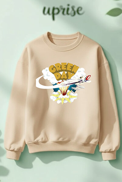 Vordevia Hanorac Green Day cu imprimeu din bumbac 3 fire B guler rotund O sup...