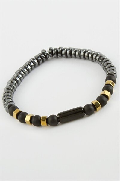 ZERO LAND Mtxdpn Hematite Onix (164430) Natural Stone Bracelet-Anthracite