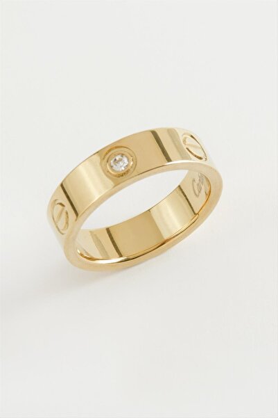 ZERO LAND خاتم فاخر من الفولاذ مرصع بالأحجار الكريمة من MTXDPN (164228) 5 ملم - أصفر