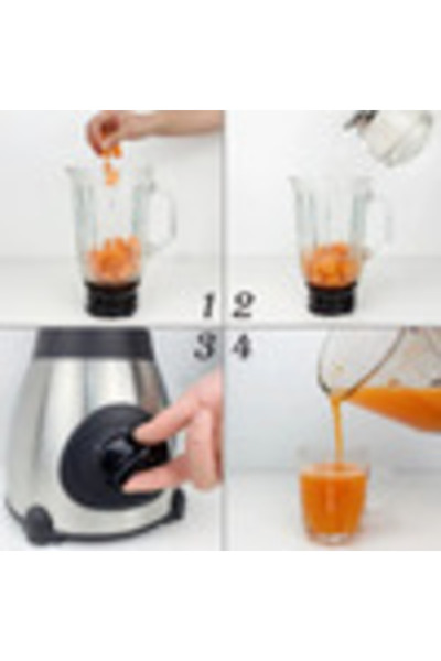 ZYA Blender electric 2 în 1 1,5 l cu râșniță, 650 W, 5 viteze + puls, oțel inoxidabil