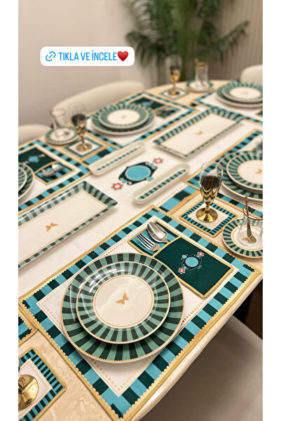 PONCİKPAZAR 25 PARÇA SOFRA SERVİS SUNUM TAKIMI**GREEN CANDY