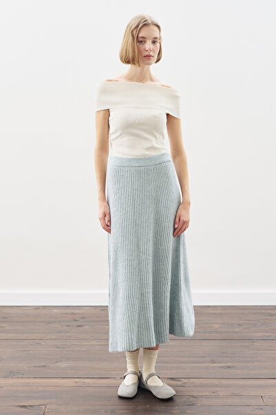 Manuka TRİKO KLOŞ ETEK MAVİ