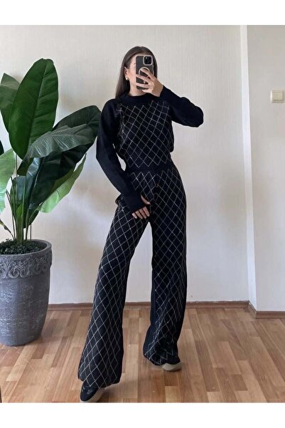 DENRA Compleu tricot cu strasuri