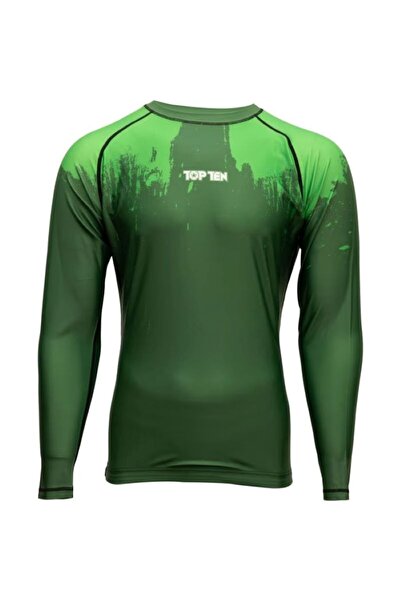 Top Ten MMA BJJ Uzun Kollu Rash Guard "Power Ink"