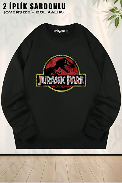ZOKAWEAR سويت شيرت جوراسيك بارك فينتاج تيرانوصور ريكس للجنسين مطبوع قصة فضفاض...