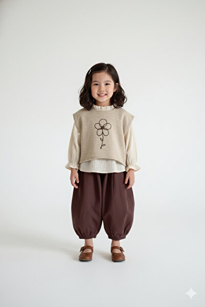 SONGÜLBERİK Girl's Korean Style 4-Piece Special Design Set