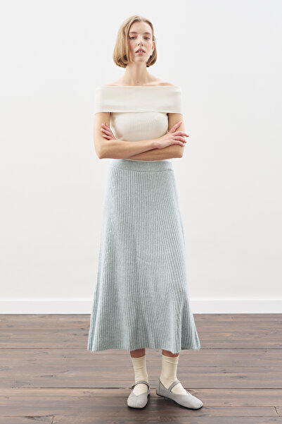 Manuka TRİKO KLOŞ ETEK MAVİ