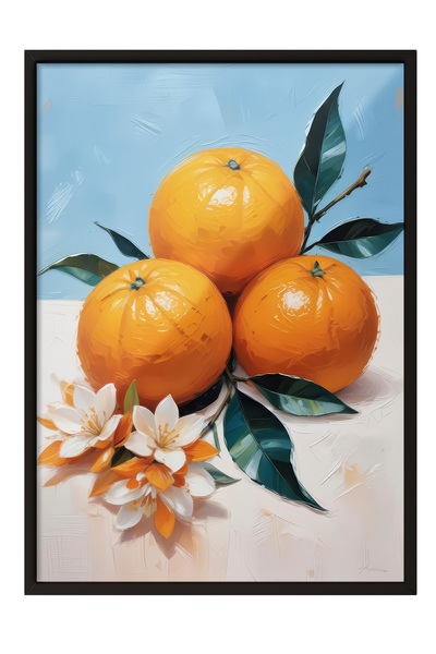 Zestia Πίνακας με Μαύρο Πλαίσιο, Κλαδιά Πορτοκαλιάς - Εμπνευσμένο από τη Μεσό...