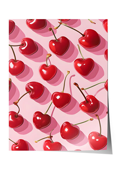 Zestia Αφίσα χωρίς πλαίσιο, Λαμπερά Κόκκινα Κεράσια – Ποπ Αρτ, Αφίσα Διακόσμη...