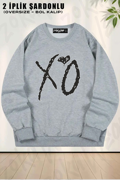 ZOKAWEAR Φούτερ Unisex Loose Fit The Weeknd, Xo με τύπωμα Design oversized με λαιμόκοψη