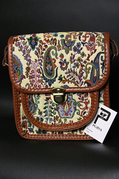 PUJİVA Etnik Tarz, Desenli, Çok Cebli, Fermuarlı, Tokalı, Askılı, Renkli, El ...