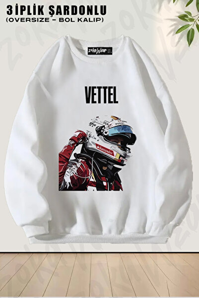 ZOKAWEAR Φούτερ Unisex Loose Fit Sebastian Vettel Formula με τύπωμα Design ov...