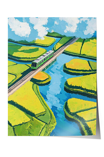 Zestia Poster fără ramă, Drum sub Soarele Roșu - Peisaj abstract, Poster pent...