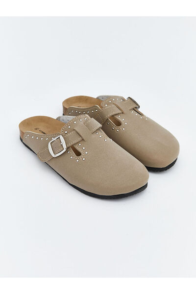 LC Waikiki Beige Suede Look Girls' House Slippers