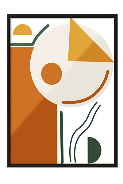 Zestia Tablou cu ramă neagră, blocuri de culori și forme, poster decorativ pe...