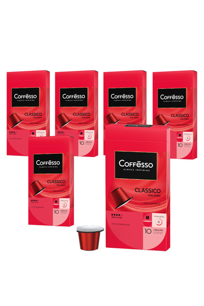 Coffesso كبسولات قهوة كلاسيكو إيطاليانو، 100% إسبريسو عربي، عبوة من 60 كبسولة...
