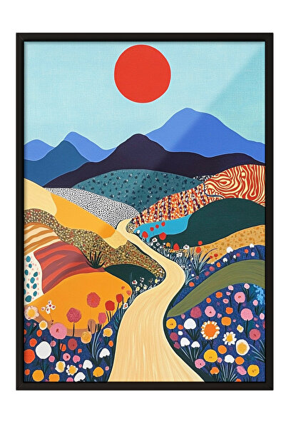 Zestia Πίνακας με μαύρο πλαίσιο, Μοντέρνο αφηρημένο τοπίο, Αφίσα διακόσμησης ...