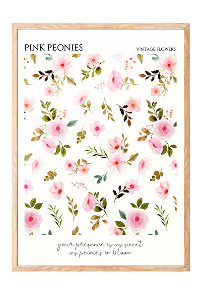 Zestia Tablou cu ramă din lemn, etichete cu tematică dragoste – Colaj retro, ...