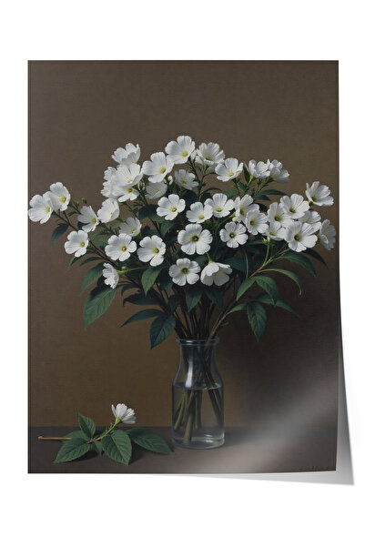 Zestia Poster fără ramă, Buchet de flori albe – Botanică în pasteluri, Poster...