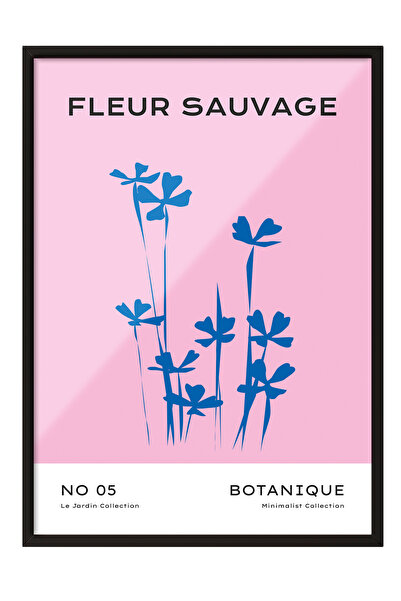 Zestia Slika u crnom okviru, Fleur Sauvage roza umetnost u francuskom stilu, ...