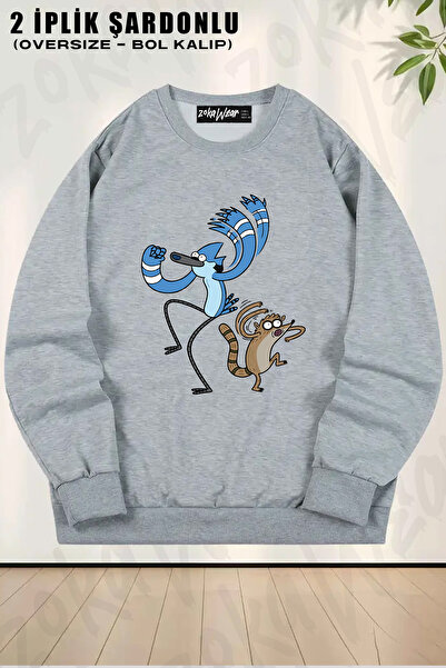 ZOKAWEAR Φούτερ Unisex Loose Fit Regular Show με τύπωμα Design oversized με λαιμόκοψη