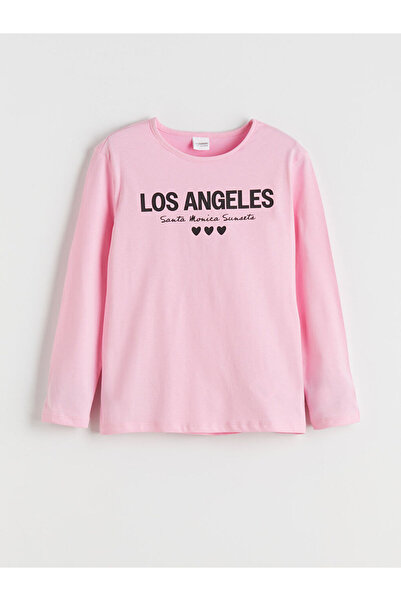LC Waikiki Crew Neck Los Angeles Printed Girls' Pajama Top
