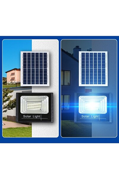 Flippy 300W LED SMD Solar Floodlight with Solar Panel and Remote, 400 LEDs, 6500K, 32x26x9 cm, Black