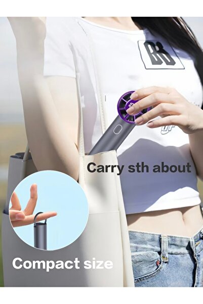 Generic Handheld Portable Fan, 1000mAh USB Rechargeable Mini Fan, 5 Speeds, Suitable for Travel and Home