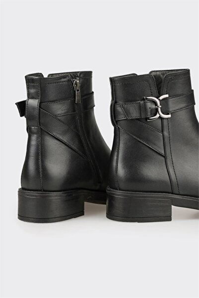 Elle Shoes Siyah Deri Kadın Günlük Bot