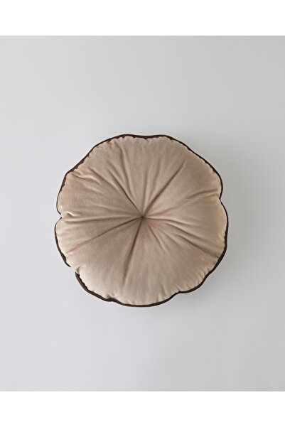 English Home Lineta Dekoratif Kırlent 40x40 cm Açık Kahverengi