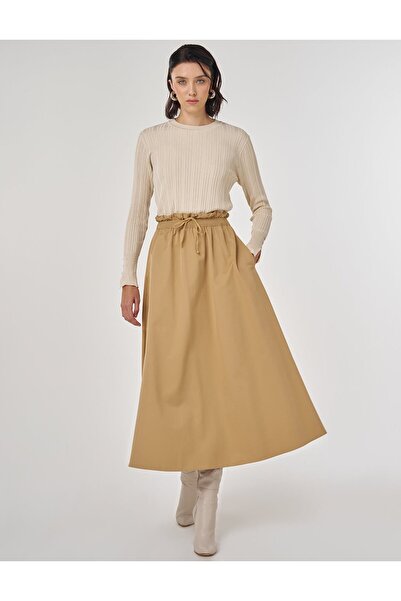 KYR Cotton A-Line Skirt Beige
