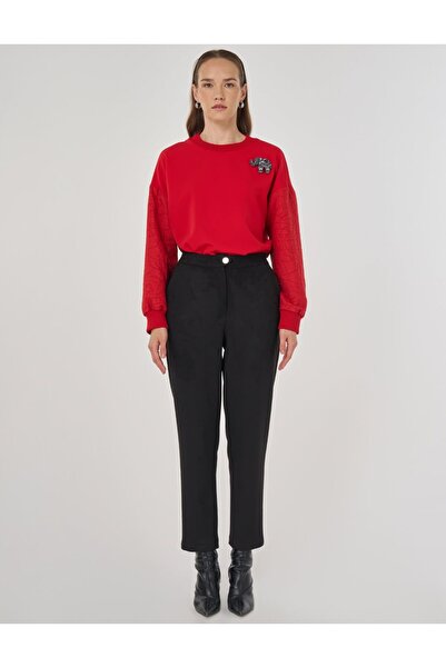 KYR Carrot Cut Suede Trousers Black