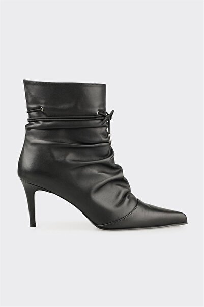 Elle Shoes Siyah Deri Kadın Klasik Bot